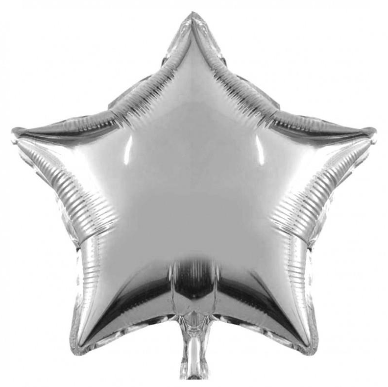 Yıldız Gümüş Renk Folyo Balon 24 İNC